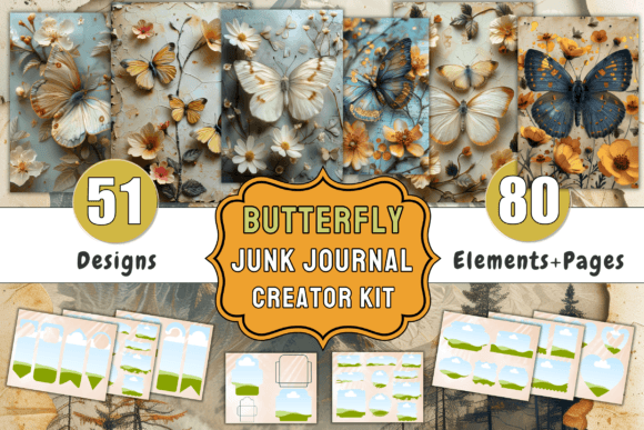 Download Butterfly Junk Journal Canva Template - Premium Resources