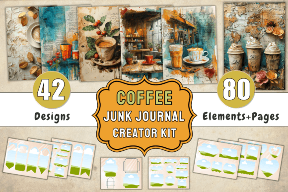 Download Coffee Junk Journal Kit + Canva Template - Premium Resources